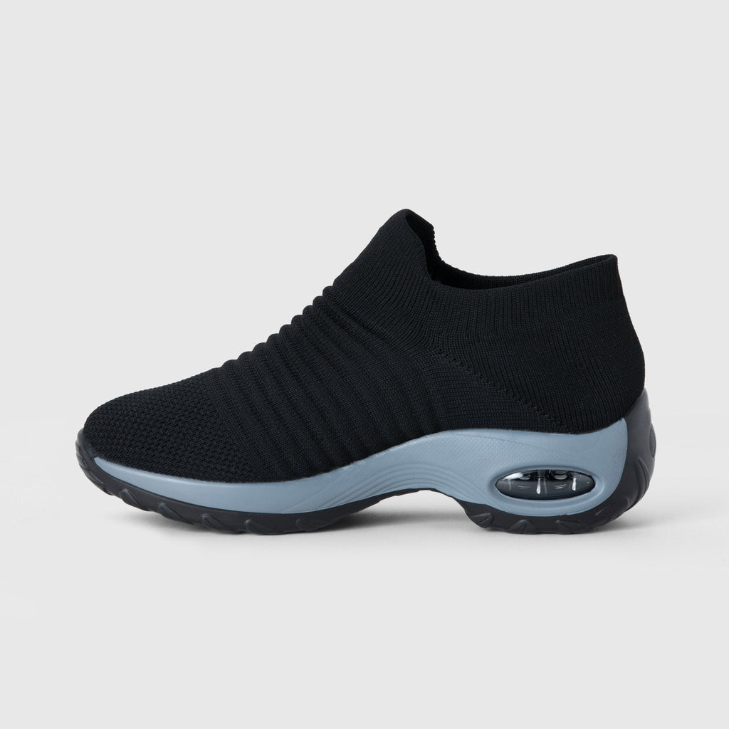 Breathable No-Tie Stretch Shoes - Black Grey