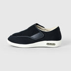 Chloe Stretch No-Tie Wide Shoes w/ Adjustable Closure - Black