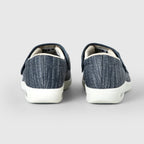 Chloe Stretch No-Tie Wide Shoes w/ Adjustable Closure - Grey
