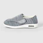 Chloe Stretch No-Tie Wide Shoes w/ Adjustable Closure - Silver