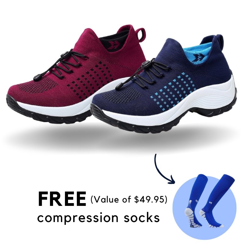 CapeRelief™ Slip-Resistant Wide Ortho Shoe Bundle (2 Pairs + FREE Compression Socks)