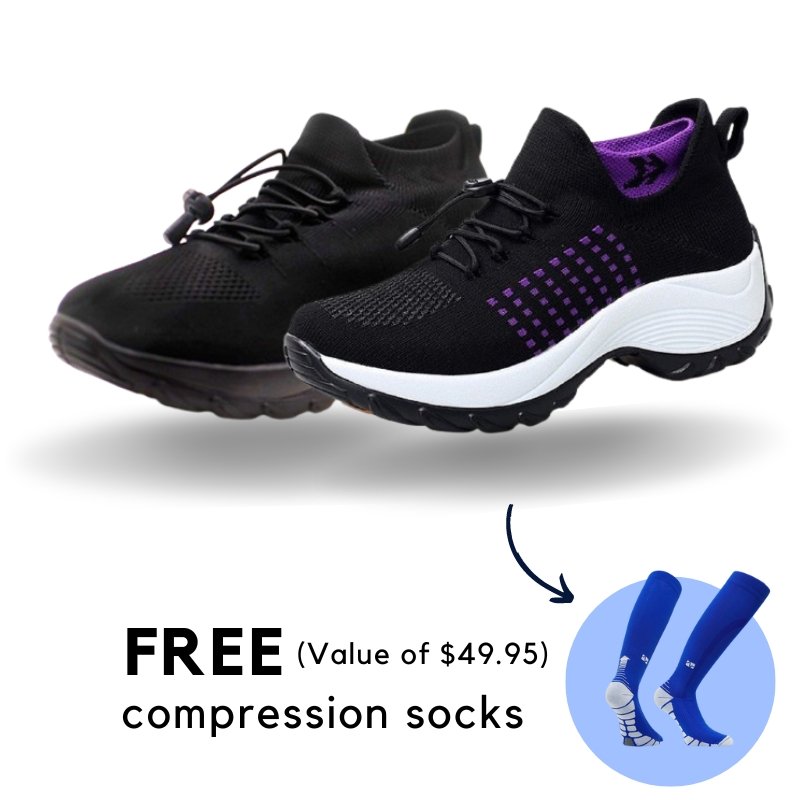 CapeRelief™ Slip-Resistant Healthcare Professional Ortho Shoe Bundle (2 Pairs + FREE Compression Socks)