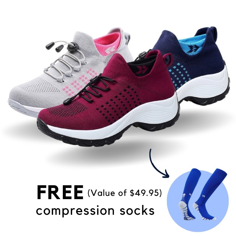 CapeRelief™ Slip-Resistant Women's Favorite Ortho Shoe Bundle (2 Pairs + FREE Compression Socks)